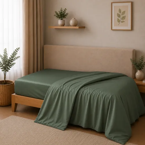 Комплект постельного белья Сатин JUNIOR Satin Light Pro 10-017 Green Olive - 5