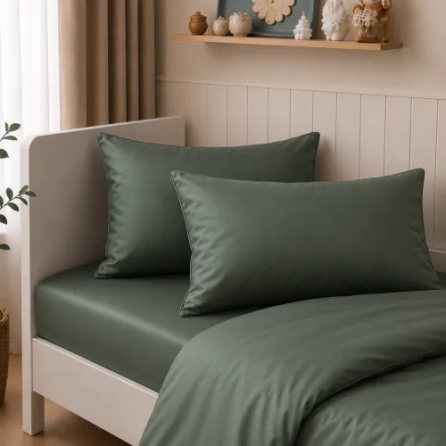 Комплект постельного белья Сатин LITTLE KIDS Satin Light Pro 10-017 Green Olive - 5