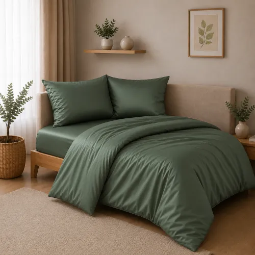 Комплект постельного белья Сатин JUNIOR Satin Light Pro 10-017 Green Olive - 1