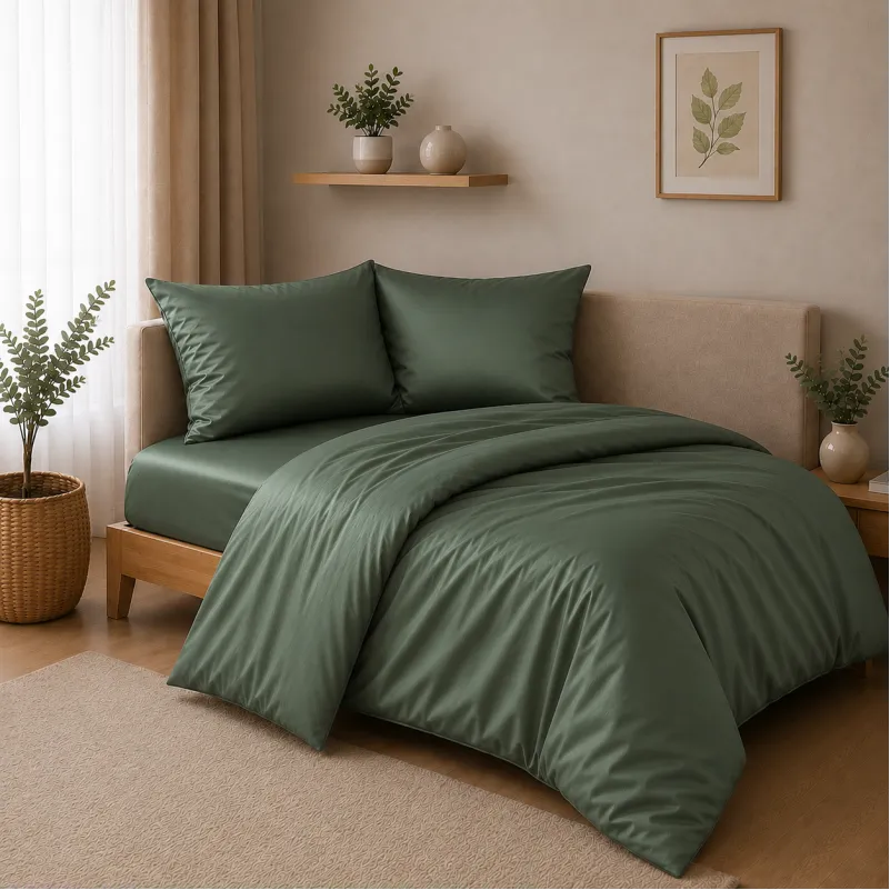 Комплект постільної білизни Сатин JUNIOR Satin Light Pro 10-017 Green Olive