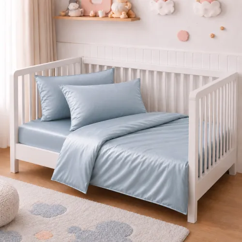 Комплект постільної білизни Сатин BABY Satin Light Pro 10-019 Gray-blue - 1