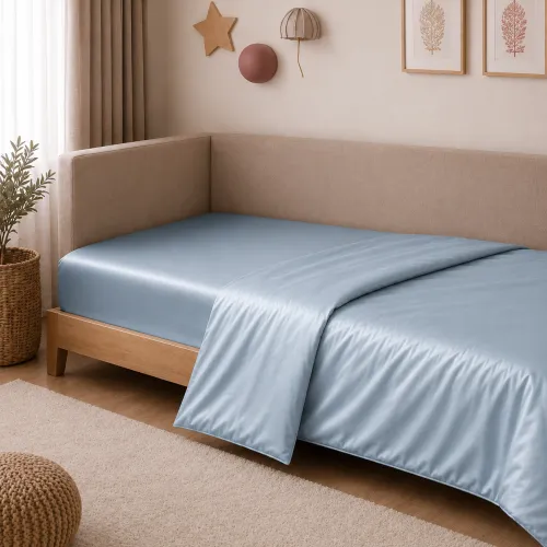 Комплект постільної білизни Сатин JUNIOR Satin Light Pro 10-019 Gray-blue - 5