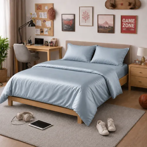 Комплект постільної білизни Сатин TEENAGER Satin Light Pro 10-019 Gray-blue - 1