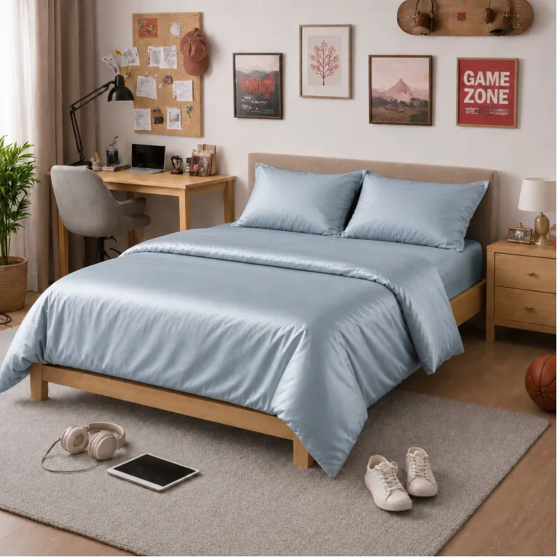 Комплект постільної білизни Сатин TEENAGER Satin Light Pro 10-019 Gray-blue