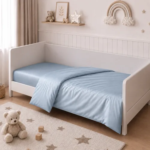 Комплект постільної білизни Сатин LITTLE KIDS Satin Light Pro 10-019 Gray-blue - 5