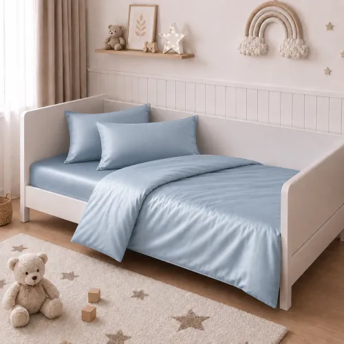 Комплект постільної білизни Сатин LITTLE KIDS Satin Light Pro 10-019 Gray-blue - 1