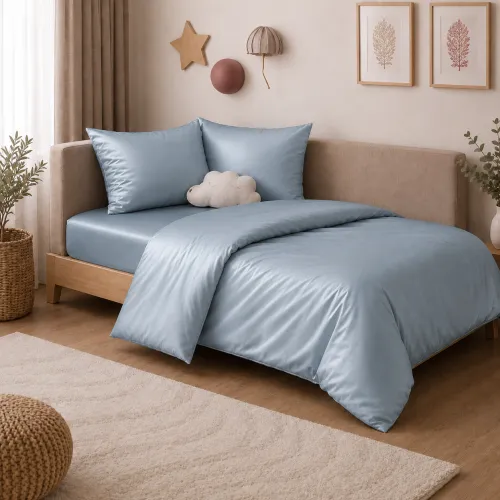 Комплект постільної білизни Сатин JUNIOR Satin Light Pro 10-019 Gray-blue - 1