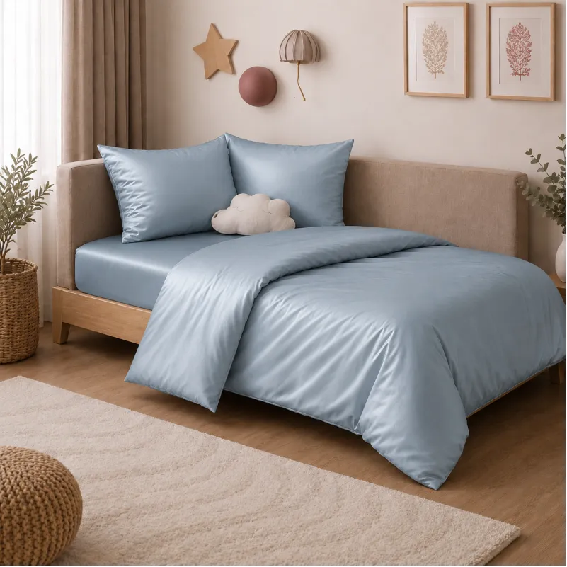Комплект постільної білизни Сатин JUNIOR Satin Light Pro 10-019 Gray-blue