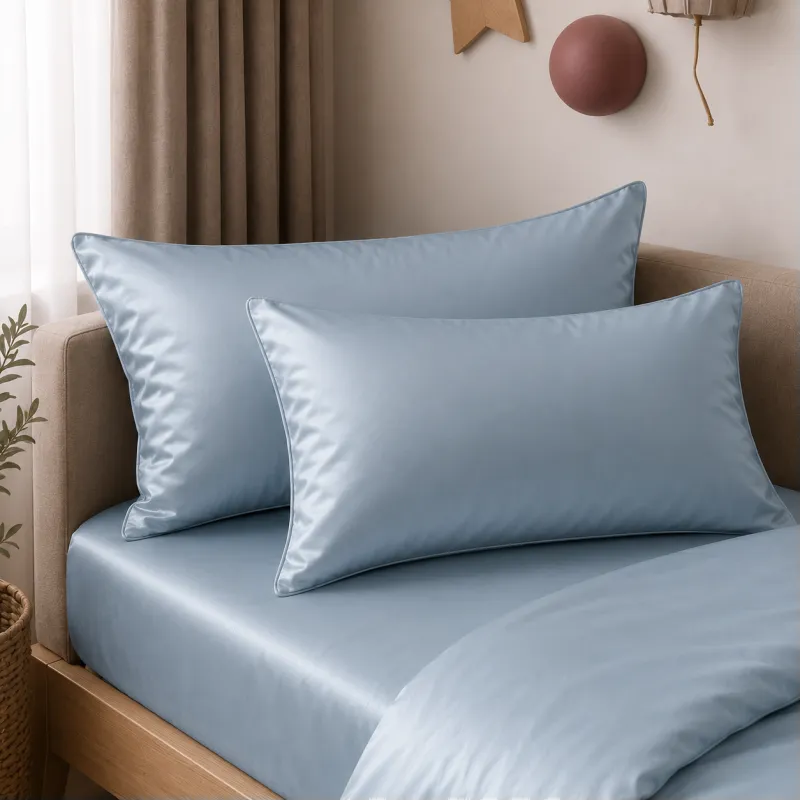 Комплект постільної білизни Сатин JUNIOR Satin Light Pro 10-019 Gray-blue Фото - 7