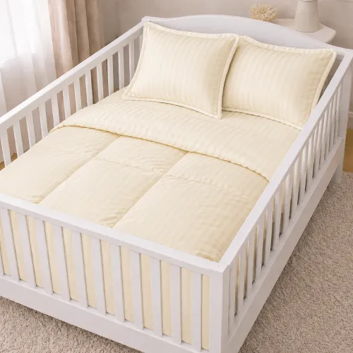 Комплект постельного белья Сатин BABY Satin Stripe 30-0002 Soft Yellow - 1