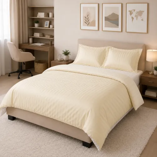 Комплект постельного белья Сатин TEENAGER Satin Stripe 30-0002 Soft Yellow - 1
