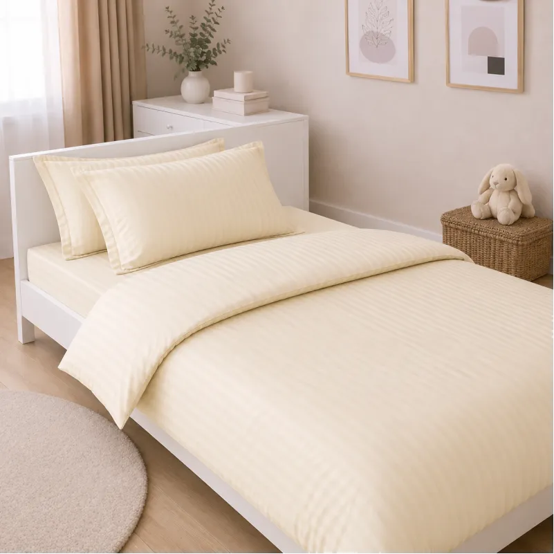 Комплект постільної білизни Сатин JUNIOR Satin Stripe 30-0002 Soft Yellow