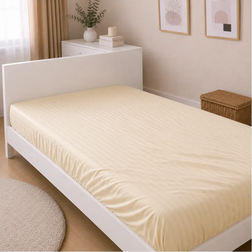 Комплект постільної білизни Сатин JUNIOR Satin Stripe 30-0002 Soft Yellow Фото - 7