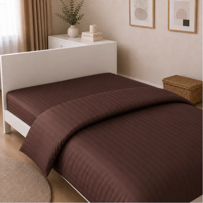 Комплект постільної білизни Сатин JUNIOR Satin Stripe 30-0006 Dark Brown - 4