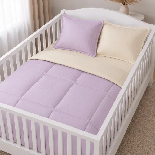 Комплект постельного белья Сатин BABY Satin Stripe 30-0007 + 30-0004 Evanjalin - 1