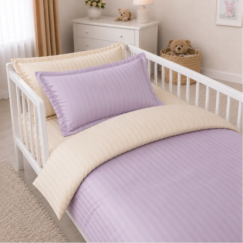 Комплект постельного белья Сатин LITTLE KIDS Satin Stripe 30-0007 + 30-0004 Evanjalin