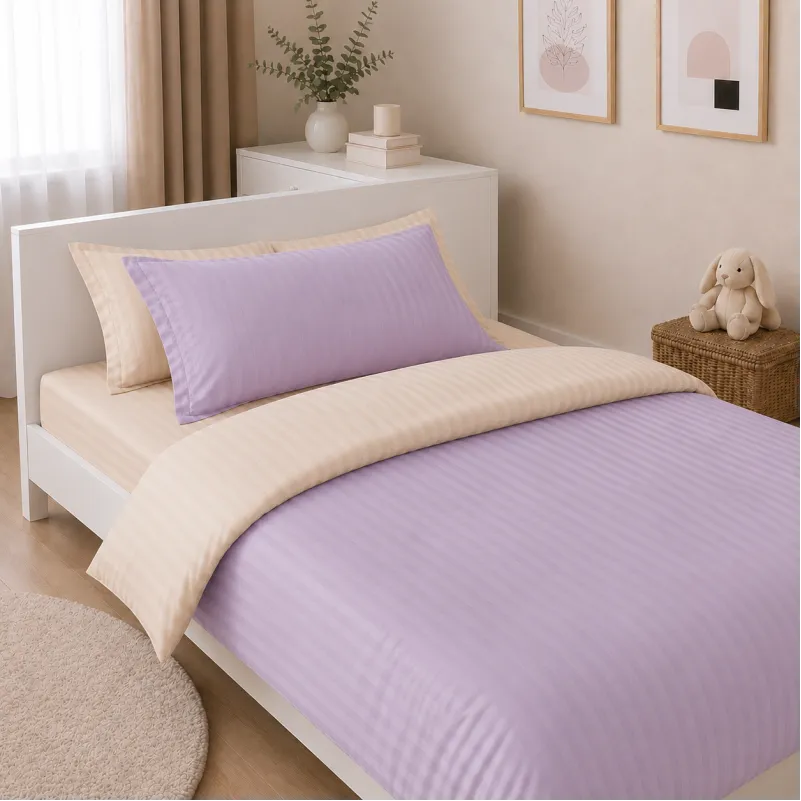 Комплект постільної білизни Сатин JUNIOR Satin Stripe 30-0007 + 30-0004 Evanjalin