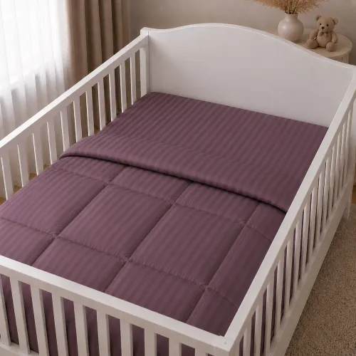 Комплект постельного белья Сатин BABY Satin Stripe 30-0008 Smoky Pink - 5