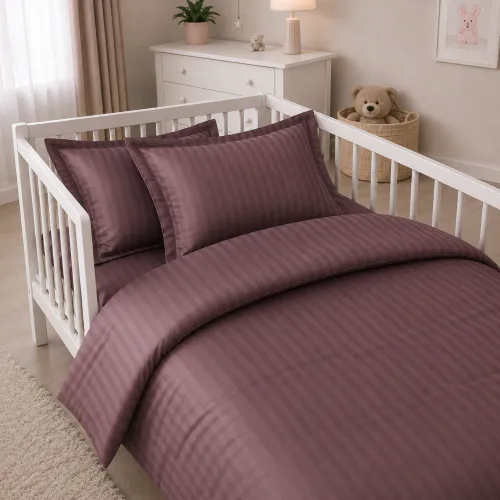 Комплект постельного белья Сатин LITTLE KIDS Satin Stripe 30-0008 Smoky Pink - 1
