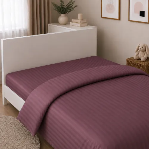 Комплект постельного белья Сатин TEENAGER Satin Stripe 30-0008 Smoky Pink - 5
