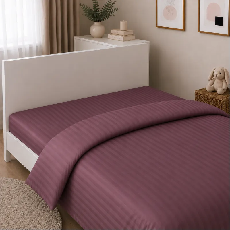  Комплект постельного белья Сатин JUNIOR Satin Stripe 30-0008 Smoky Pink - 4