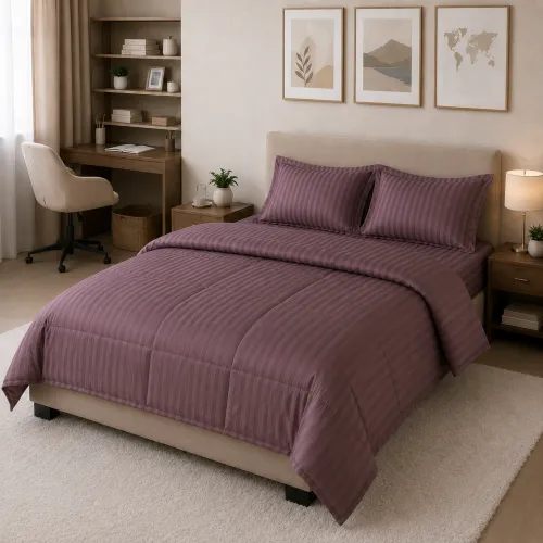 Комплект постельного белья Сатин TEENAGER Satin Stripe 30-0008 Smoky Pink - 1
