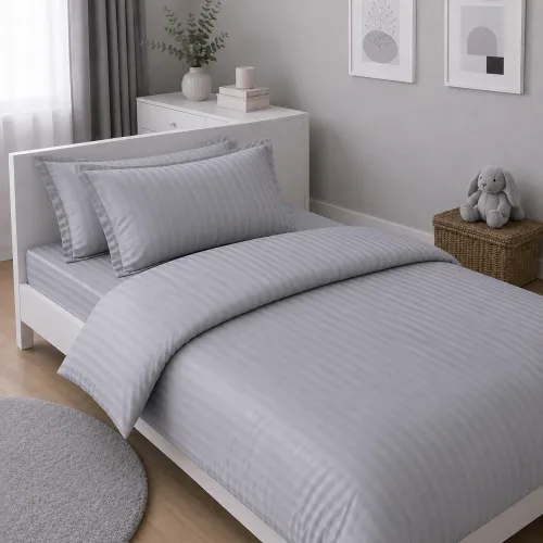 Комплект постельного белья Сатин JUNIOR Satin Stripe 30-0010 + 30-0001 Widad - 1