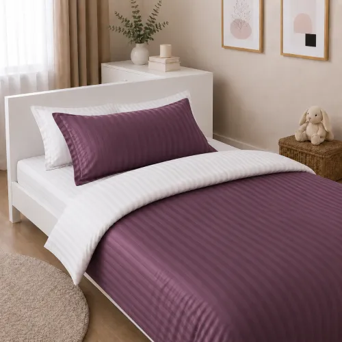 Комплект постельного белья Сатин JUNIOR Satin Stripe 30-0008 + 30-0001 Bethseda - 1