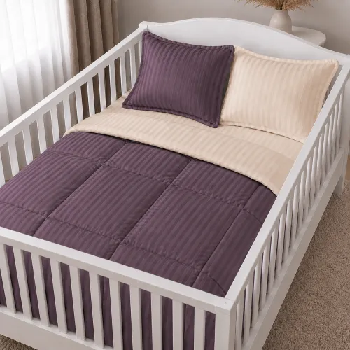 Комплект постельного белья Сатин BABY Satin Stripe 30-0008 + 30-0004 Waleis - 1