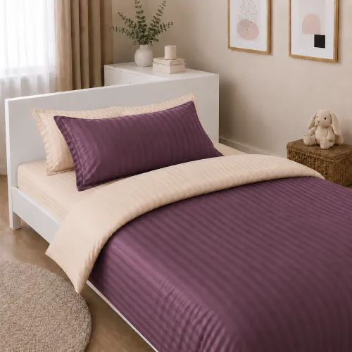 Комплект постельного белья Сатин JUNIOR Satin Stripe 30-0008 + 30-0004 Waleis - 1