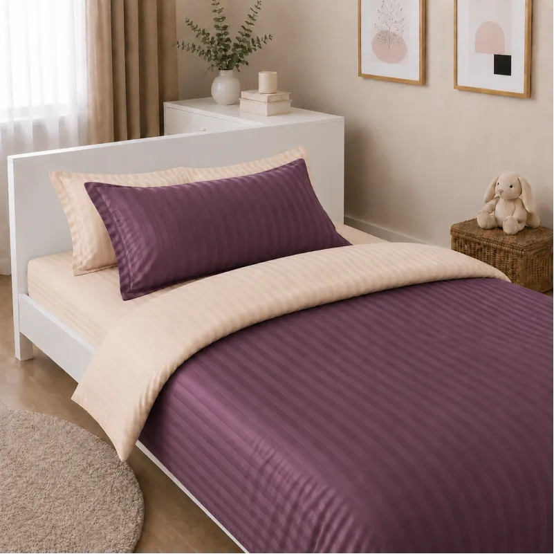 Комплект постельного белья Сатин JUNIOR Satin Stripe 30-0008 + 30-0004 Waleis