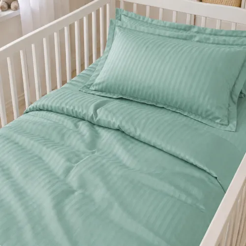 Комплект постільної білизни Сатин BABY Satin Stripe 30-0013 Azure - 1