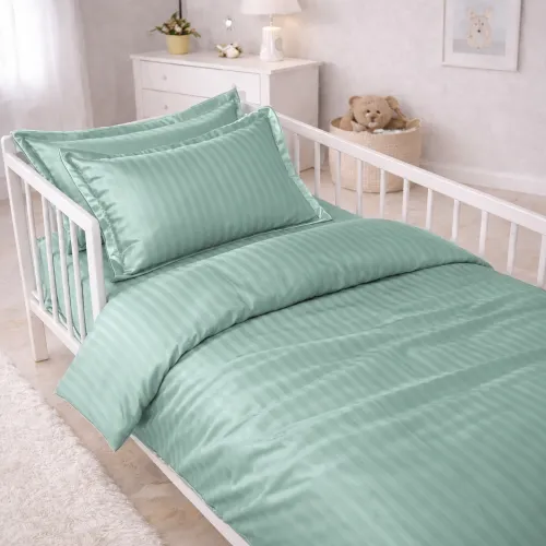 Комплект постільної білизни Сатин LITTLE KIDS Satin Stripe 30-0013 Azure - 1