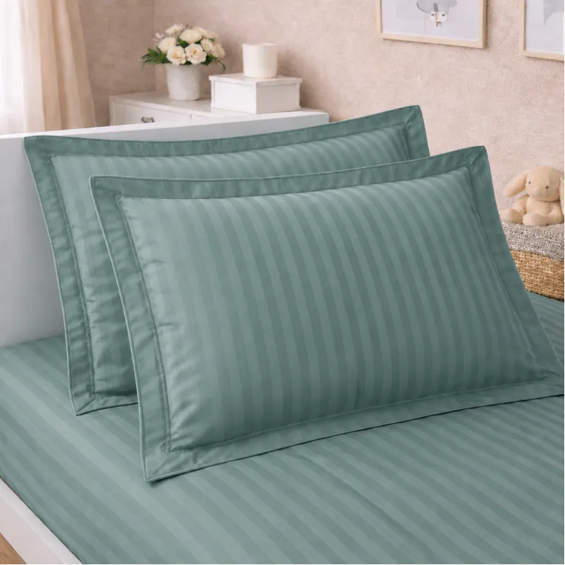 Комплект постільної білизни Сатин JUNIOR Satin Stripe 30-0015 Green Wave Фото - 8