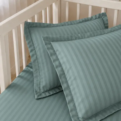 Комплект постільної білизни Сатин LITTLE KIDS Satin Stripe 30-0015 Green Wave - 5