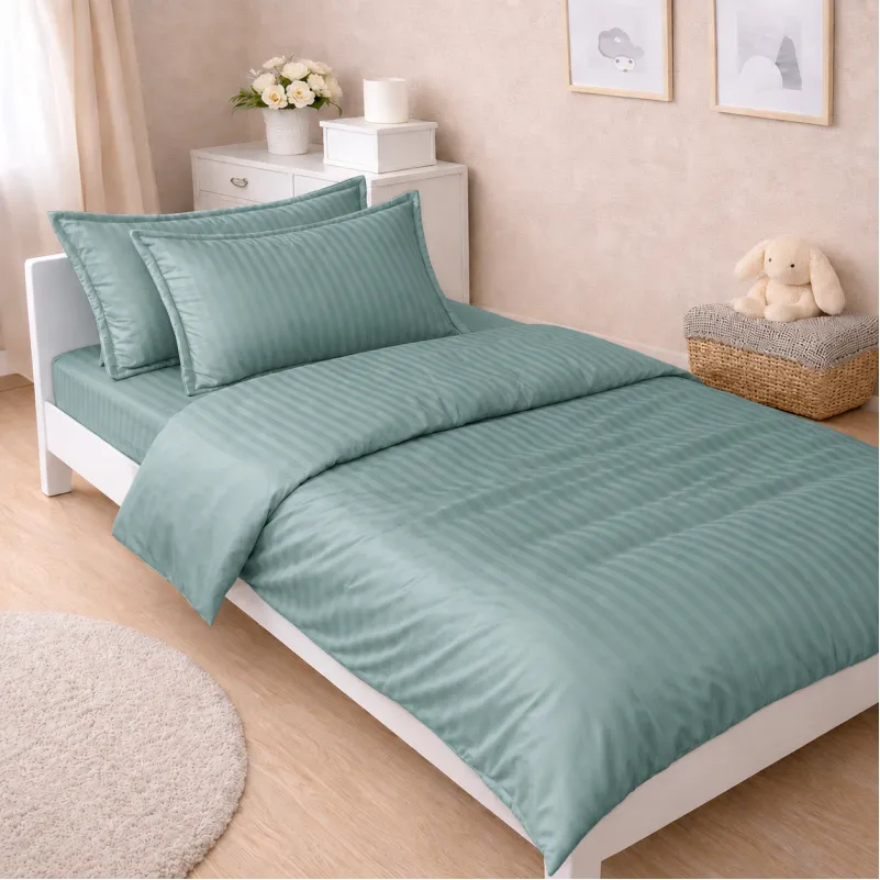 Комплект постільної білизни Сатин JUNIOR Satin Stripe 30-0015 Green Wave