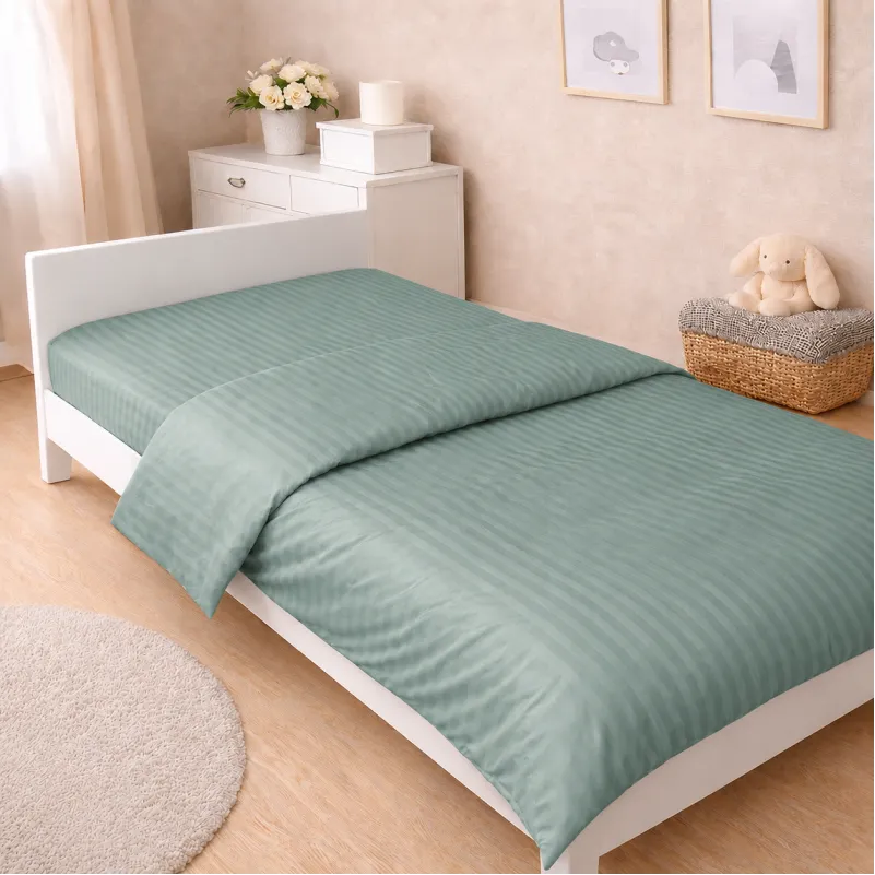 Комплект постільної білизни Сатин JUNIOR Satin Stripe 30-0015 Green Wave Фото - 6