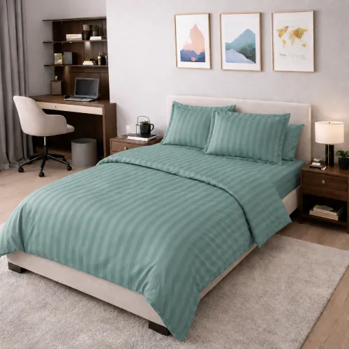 Комплект постільної білизни Сатин TEENAGER Satin Stripe 30-0015 Green Wave - 1