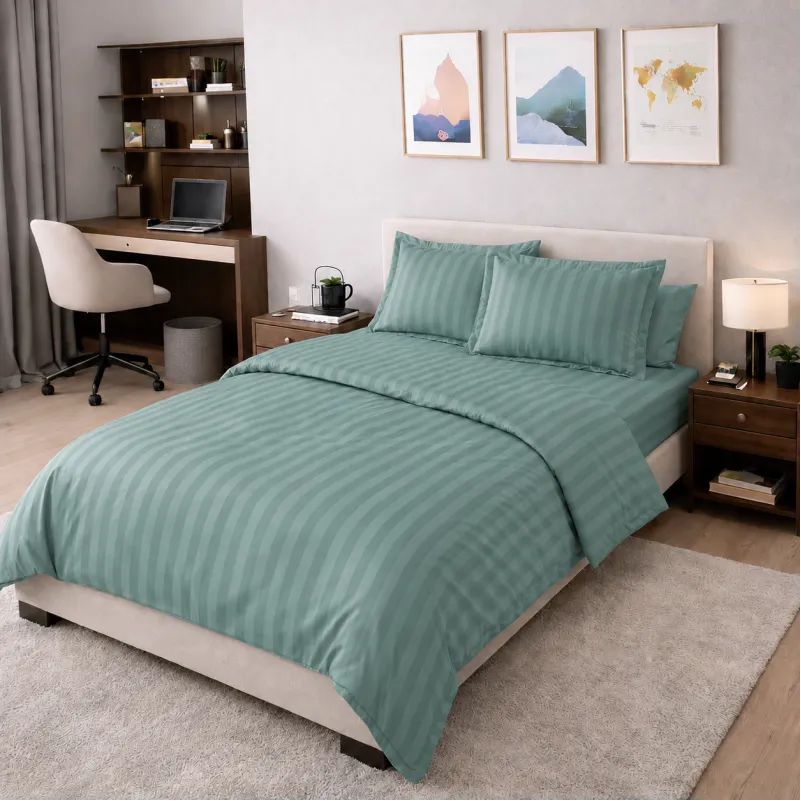 Комплект постельного белья Сатин TEENAGER Satin Stripe 30-0015 Green Wave