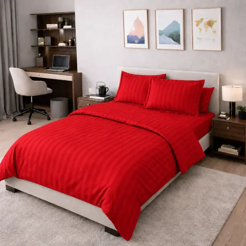 Комплект постільної білизни Сатин TEENAGER Satin Stripe 30-0018 Red - 1