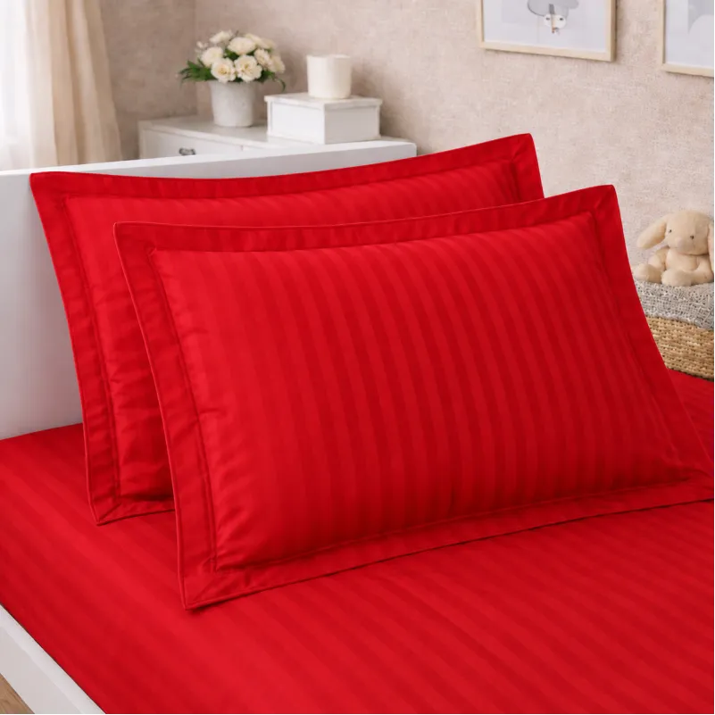 Комплект постільної білизни Сатин JUNIOR Satin Stripe 30-0018 Red Фото - 8
