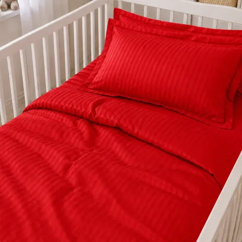 Комплект постельного белья Сатин BABY Satin Stripe 30-0018 Red - 1