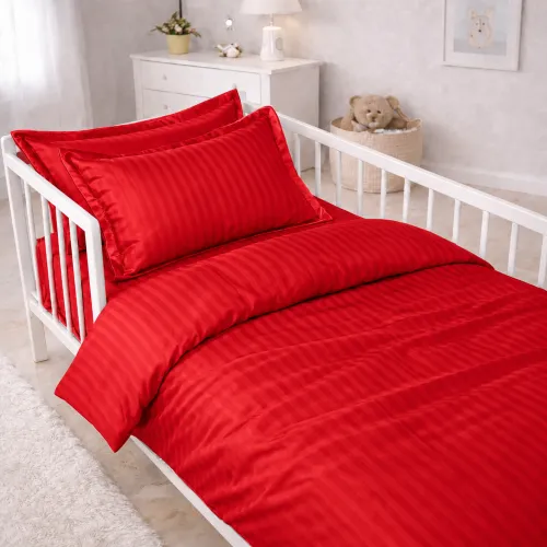 Комплект постільної білизни Сатин LITTLE KIDS Satin Stripe 30-0018 Red - 1