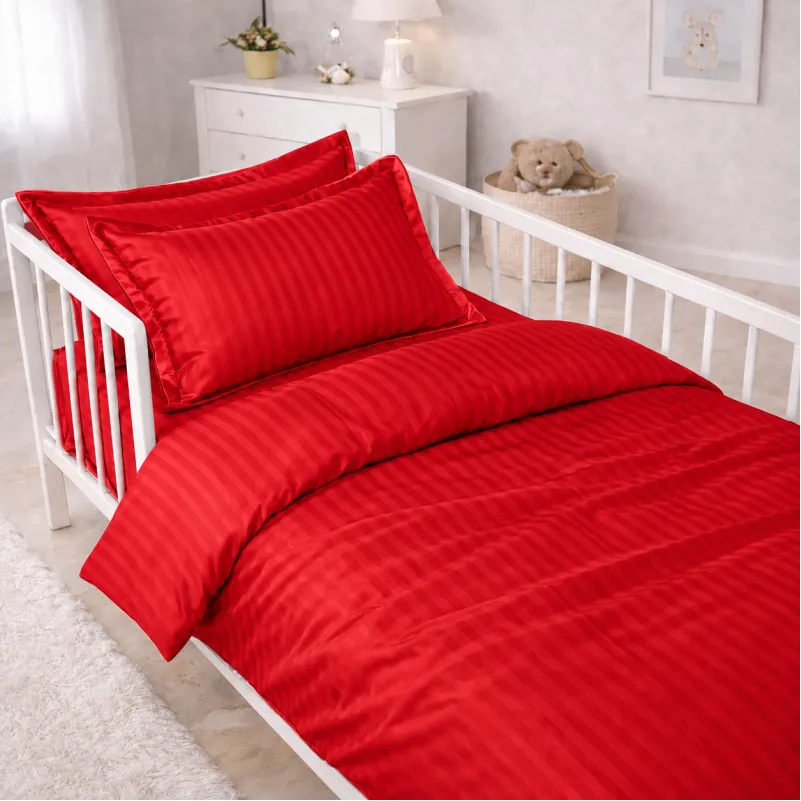 Комплект постельного белья Сатин LITTLE KIDS Satin Stripe 30-0018 Red