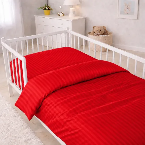 Комплект постільної білизни Сатин LITTLE KIDS Satin Stripe 30-0018 Red - 5