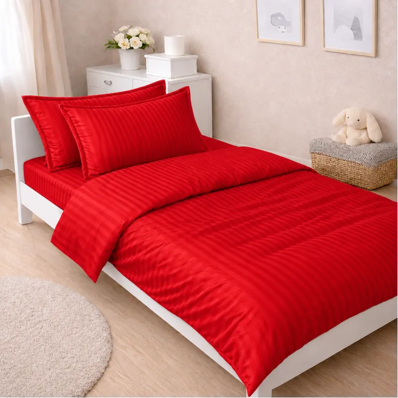 Комплект постільної білизни Сатин JUNIOR Satin Stripe 30-0018 Red
