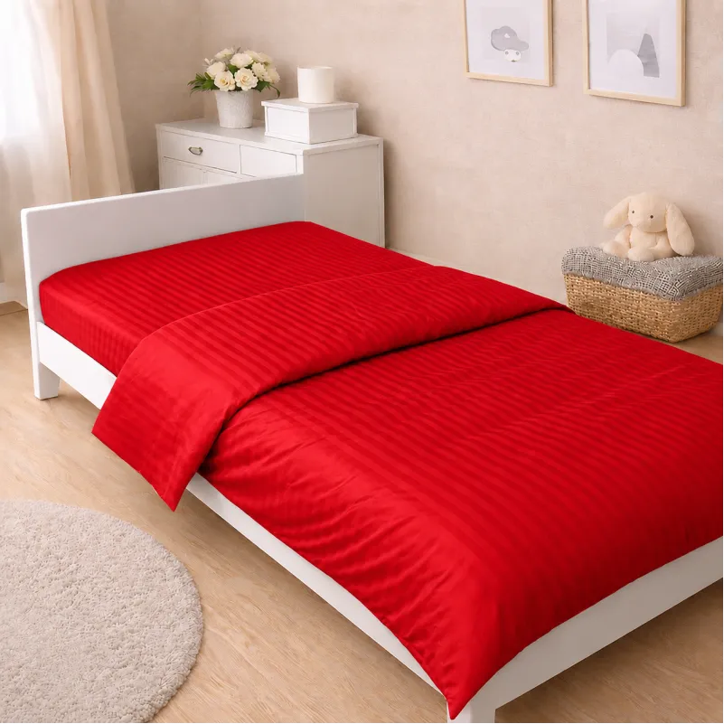 Комплект постільної білизни Сатин JUNIOR Satin Stripe 30-0018 Red Фото - 6