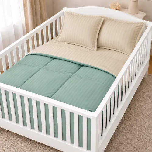 Комплект постільної білизни Сатин BABY Satin Stripe 30-0013 + 30-0004 Rovena - 1