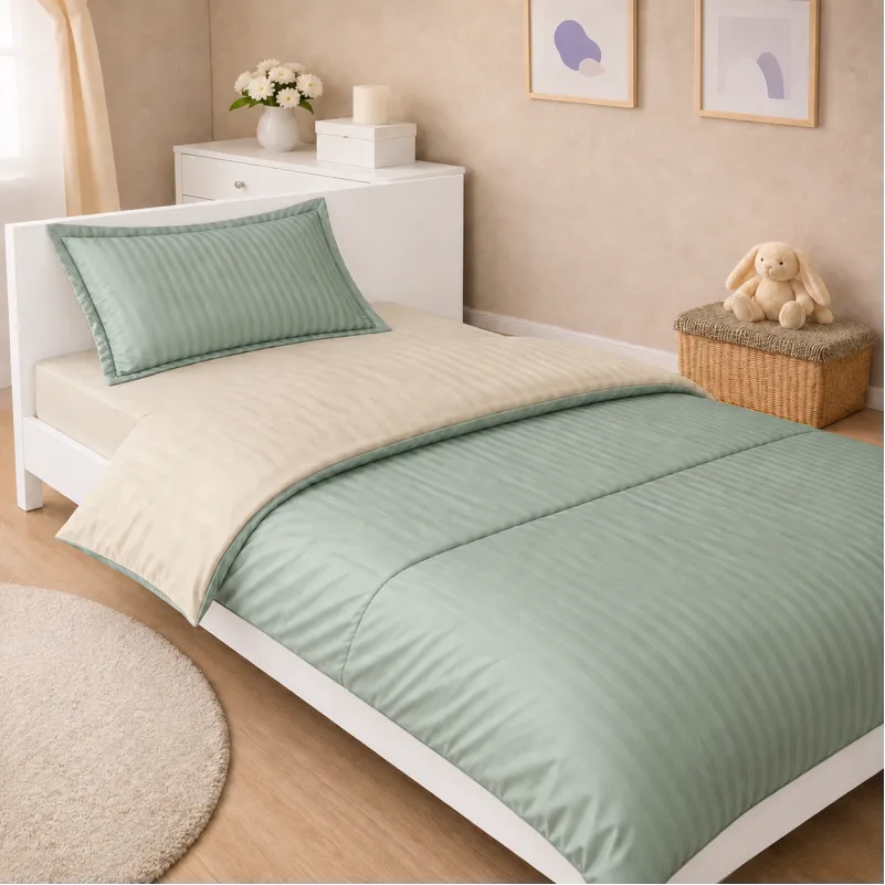 Комплект постельного белья Сатин JUNIOR Satin Stripe 30-0013 + 30-0004 Rovena