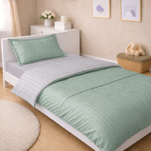 Комплект постельного белья Сатин JUNIOR Satin Stripe 30-0013 + 30-0010 Windly - 1